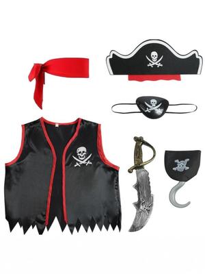 Evropsko-americký pirát Jack Sparrow Dětský kostýmový set: Vesta bez rukávů