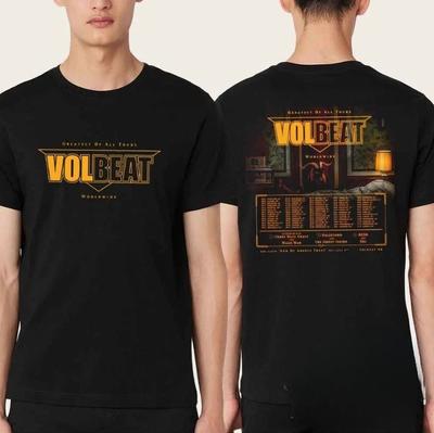 Volbeat Greatest of All Tours Worldwide 2026 Cadeaux pour les fans T-shirt unisexe double face Haut de gamme de luxe pour hommes et femmes