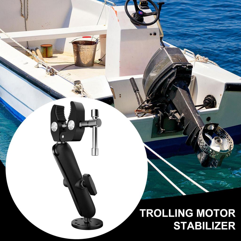 Trolling Motor Stabilizer Mount Aluminum Alloy Trolling Motor Quick Release Mount 360 Degree Adjustable Heavy Duty Shaft Support