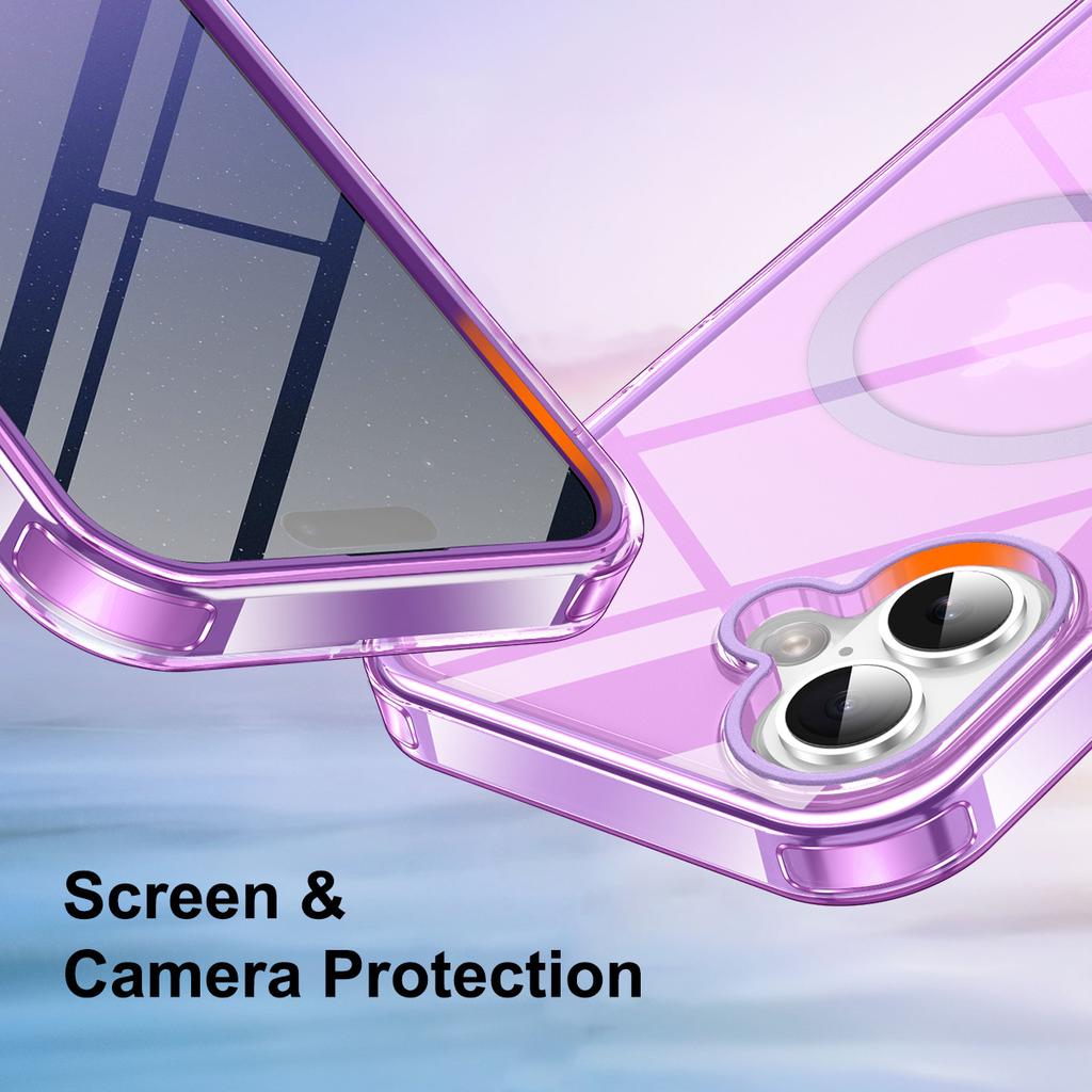 For iPhone 17 Phone Case,Compatible with MagSafe Built-in Touch Sensitive Anti-Scratch Screen Protector for iPhone17