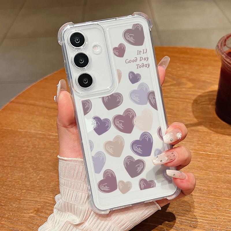 

Прозрачный чехол Tiny Hearts для Samsung Galaxy S25 Edge S24 FE S25 S24 S23 Ultra S22 Plus A36 A56 A16 A55 A54 A15 5G TPU Чехол для телефона Galaxy S22 5G