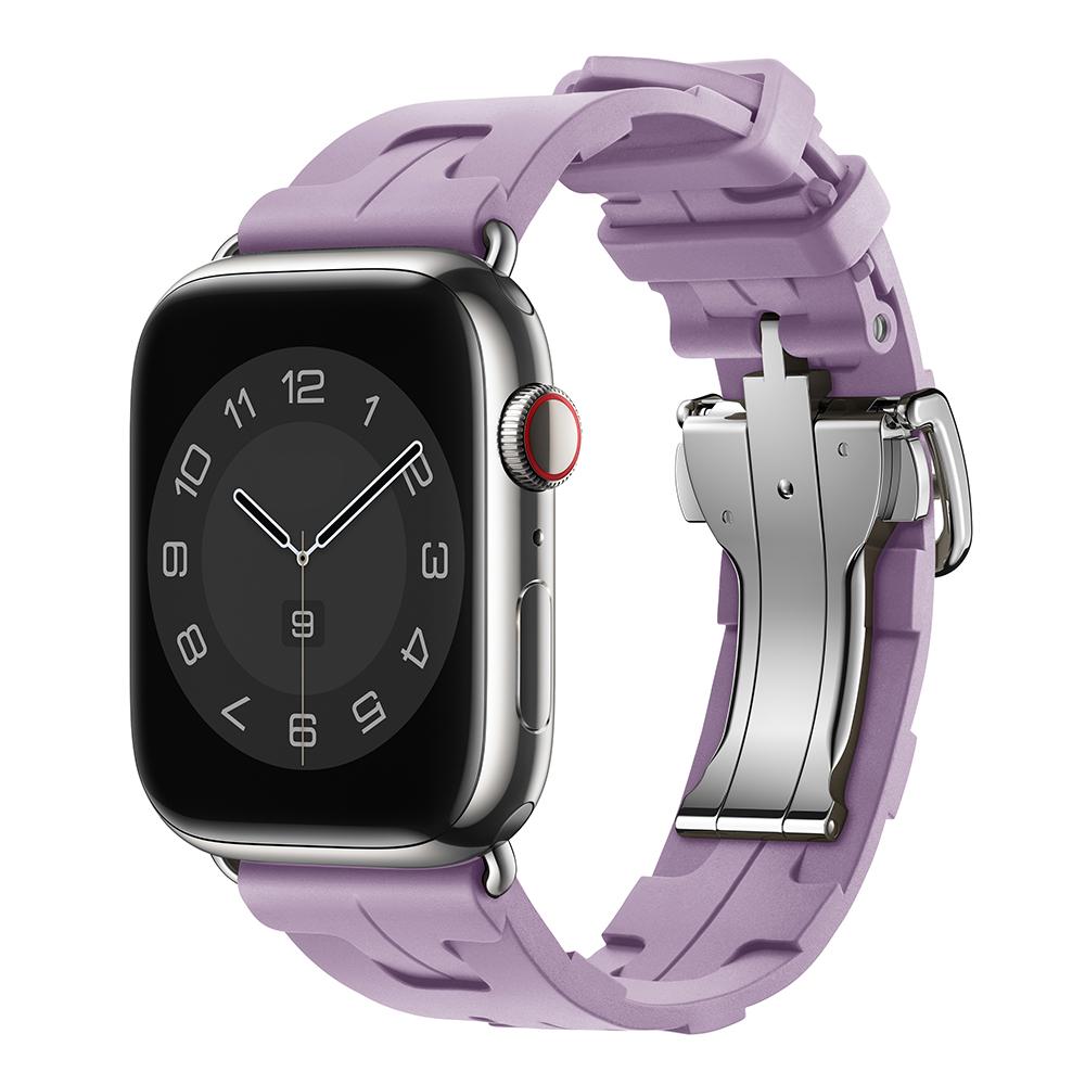 Original Soft Rubber Strap for Apple Watch Band 49mm 45mm 41mm 44mm 42mm 38mm Metal Buckle Bracelet for IWatch