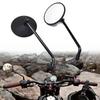Universal 10mm Thread Motorcycle Rearview Mirror Large Round Chrome/Black Metal Side Scooter Bike Cruiser