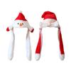 Animated Ear Moving Jumping Hat Plush Christmas Party Hat Novelty Holiday Cap for Winter Family Gathering