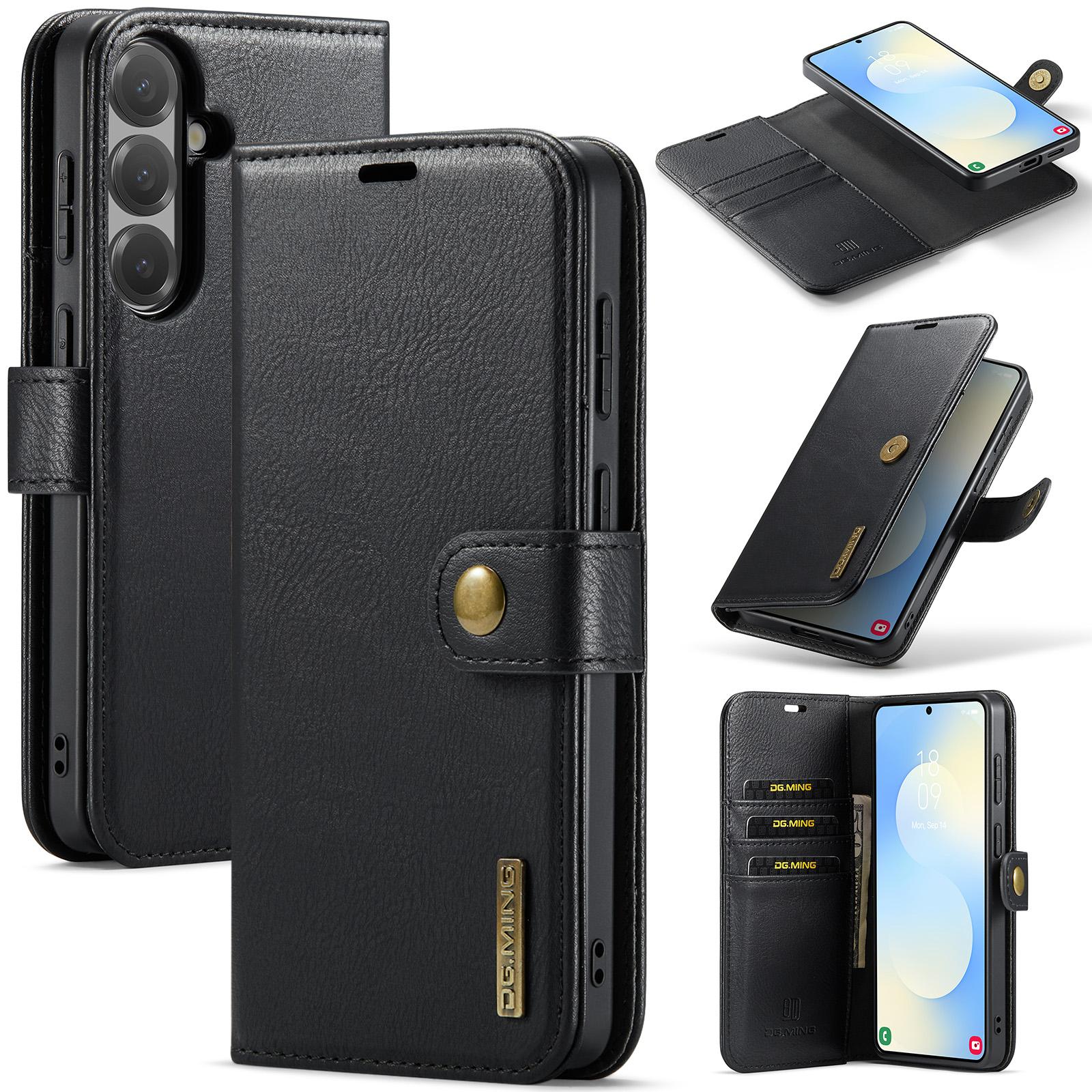 

2-in-1 Removable Magnetic Flip PU Leather Case Card Wallet Holder Phone Back Cover For Samsung Galaxy A17 A37 A57 A16 A36 A56 A15 A35 A55 A14 A34 A54 For Samsung Galaxy A17 чёрный