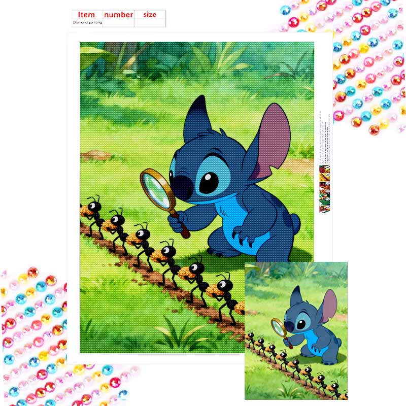 Disney Stitch ant line diamond art painting kit 5D handmade diy diamond painting, home wall decoration