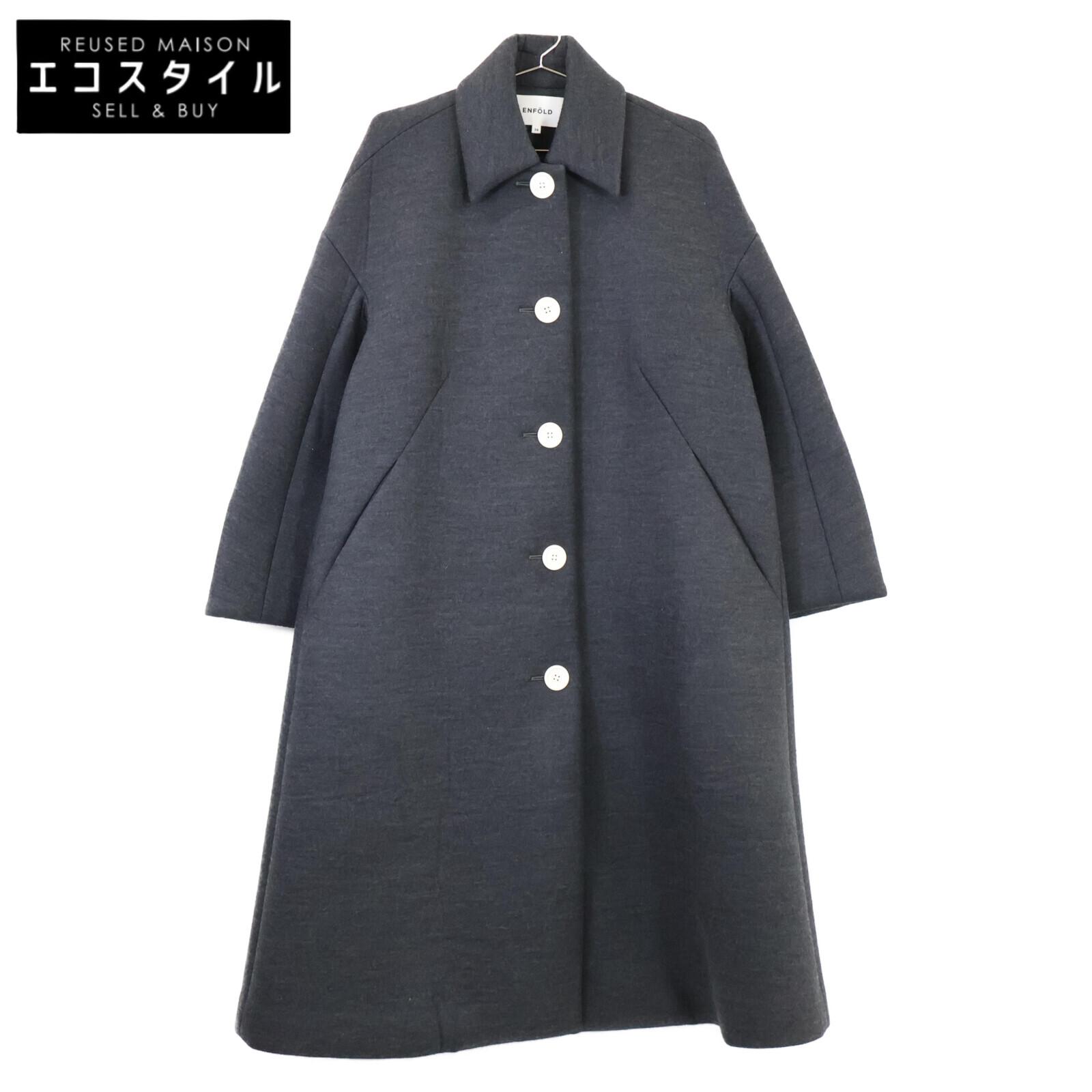 

ENFOLD 22AW Grey Wool Bonding Soutien Collar Flare Coat coat 36 grayUsed