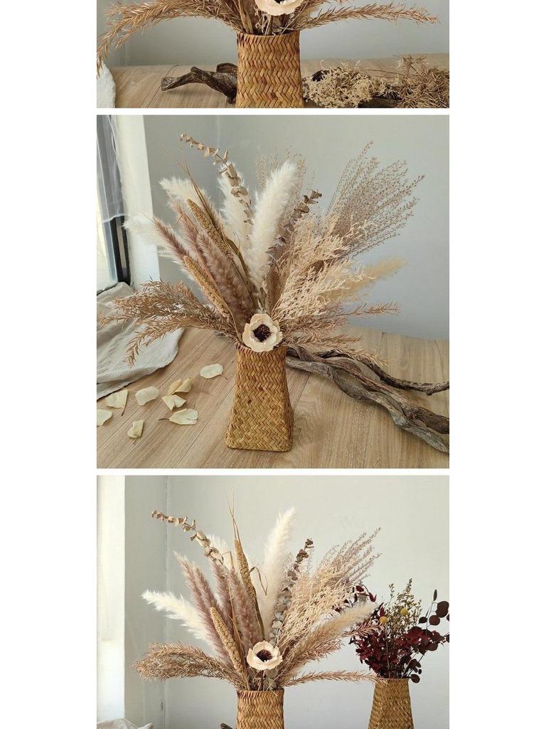 Artistic Retro Reed Dried Flower Bouquet for Home or Store Display