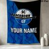 Benutzerdefinierter Name Sc Paderborn Wandteppich Ästhetisches Wandbehang Gedruckter Stoffdecke Dekorative Wandteppiche für Schlafzimmer Wohnzimmer Heimdekoration