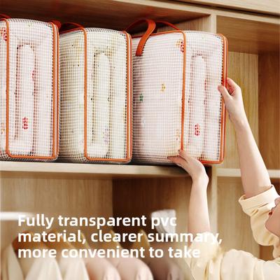 Transparent Visible Quilt Storage Bag, Large Capacity Luggage Moving Packaging Bag, Waterproof and Moisture-proof Clothing Sorting Bag