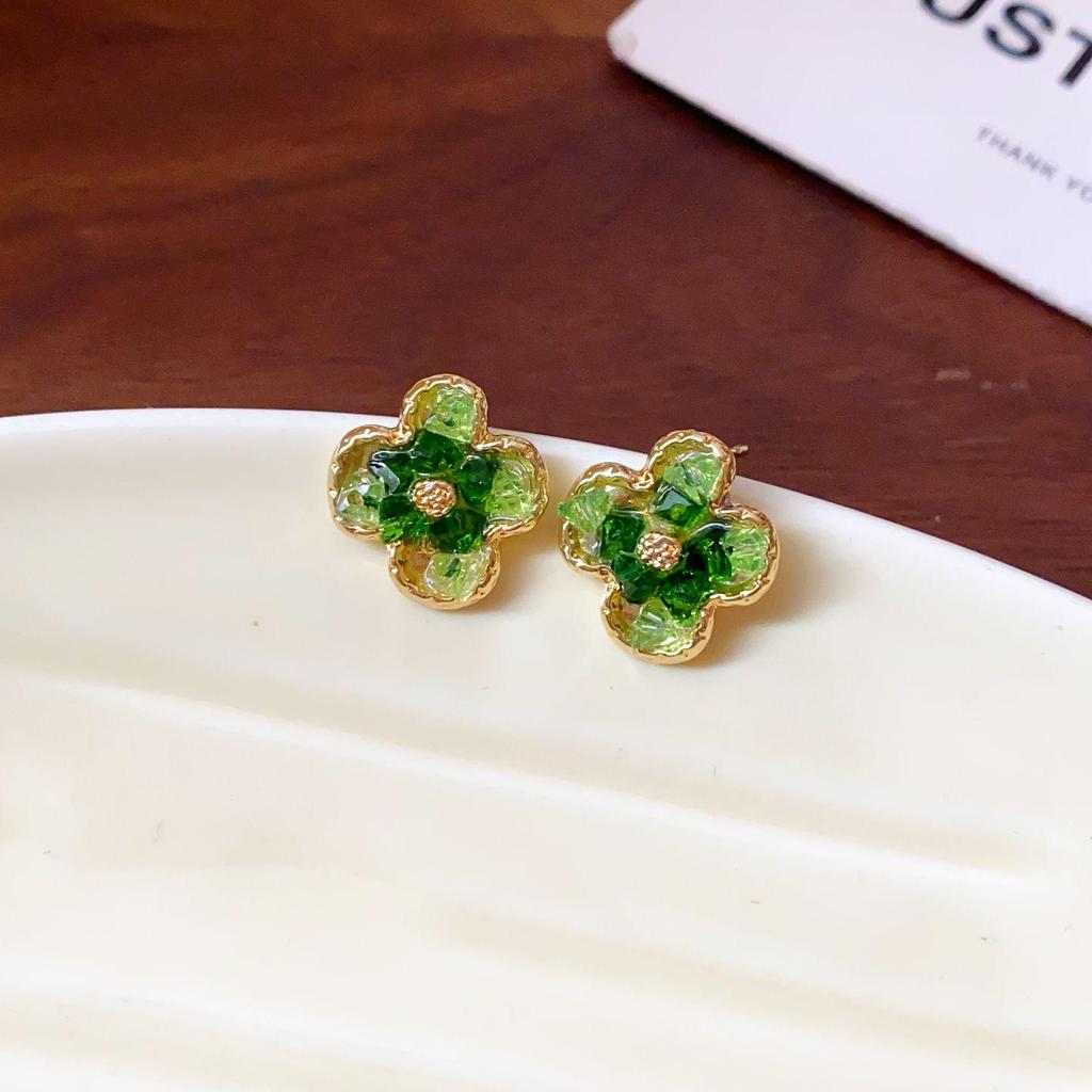 Purple Drip Heart Flower Stud Earrings: Fashionable, High-End, and Fresh for Summer.