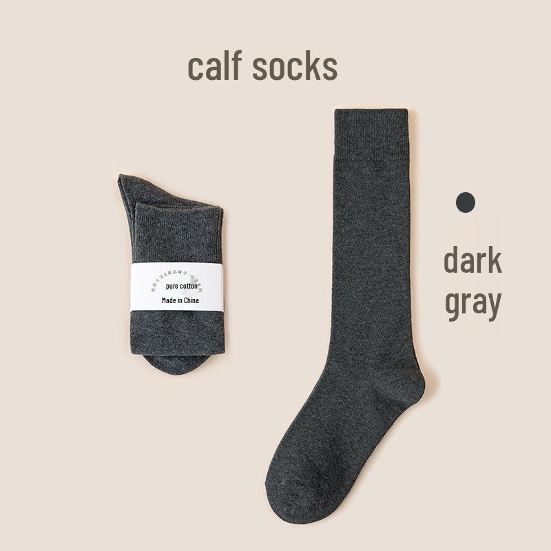 Women's Premium Cotton Mid-Calf & Thigh-High Socks: Versatile for All Seasons, Black