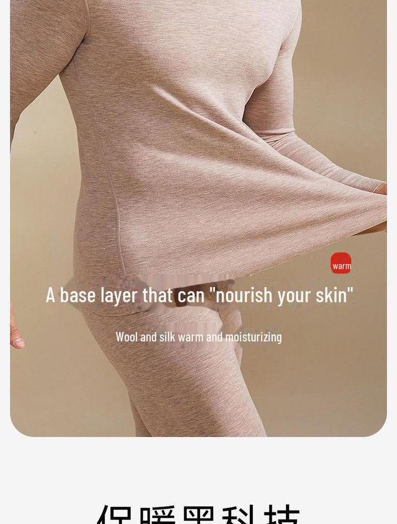 Men's V-Neck Cashmere Silk Velvet Thermal Underwear Set