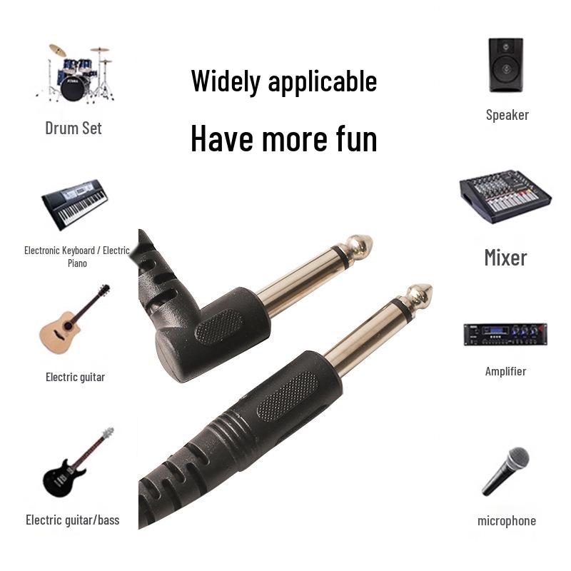 3m Colorful Noise-Reduction Guitar Cable for Electric, Bass, and Acoustic Instruments