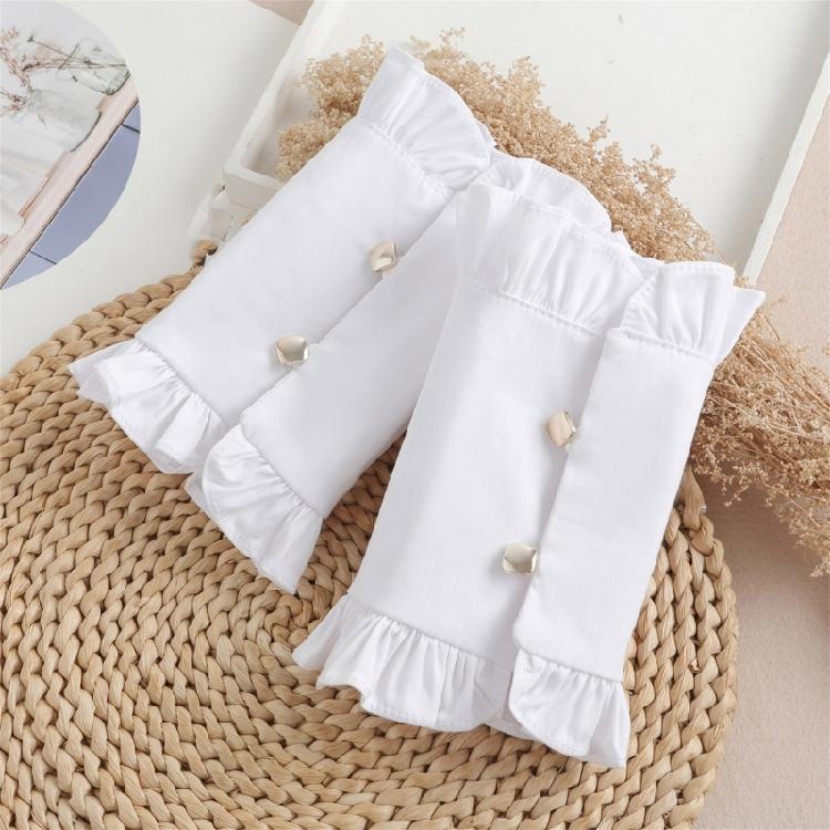 Easy Sleeves Cuffs White Lace Brim Women Simple Wedding False Sleeves