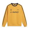 Li-Ning Sports Lifestyle Series Round Neck Loose Retro Letter Striped Color Block Versatile Sweatshirt Unisex Sweatshirt Mineral-Yellow AWDVF87-3