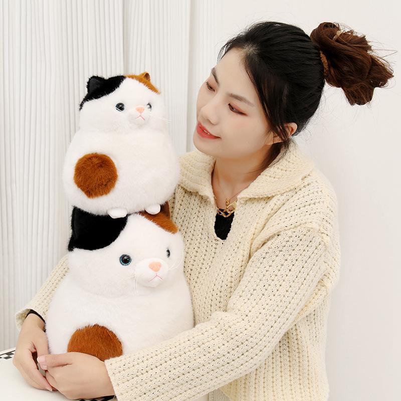 Non-Toxic Kawaii Animal Round Cat Plush Toys Chubby Creative Cats Dolls Cute Birthday Gifts Room Decoration