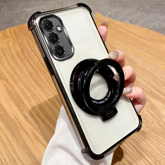 Shockproof Magnetic for Magsafe Clear Holder Case For Samsung Galaxy S25 S25FE S24 FE S23 S22 S21 S20 FE Ultra Plus Stand Cover