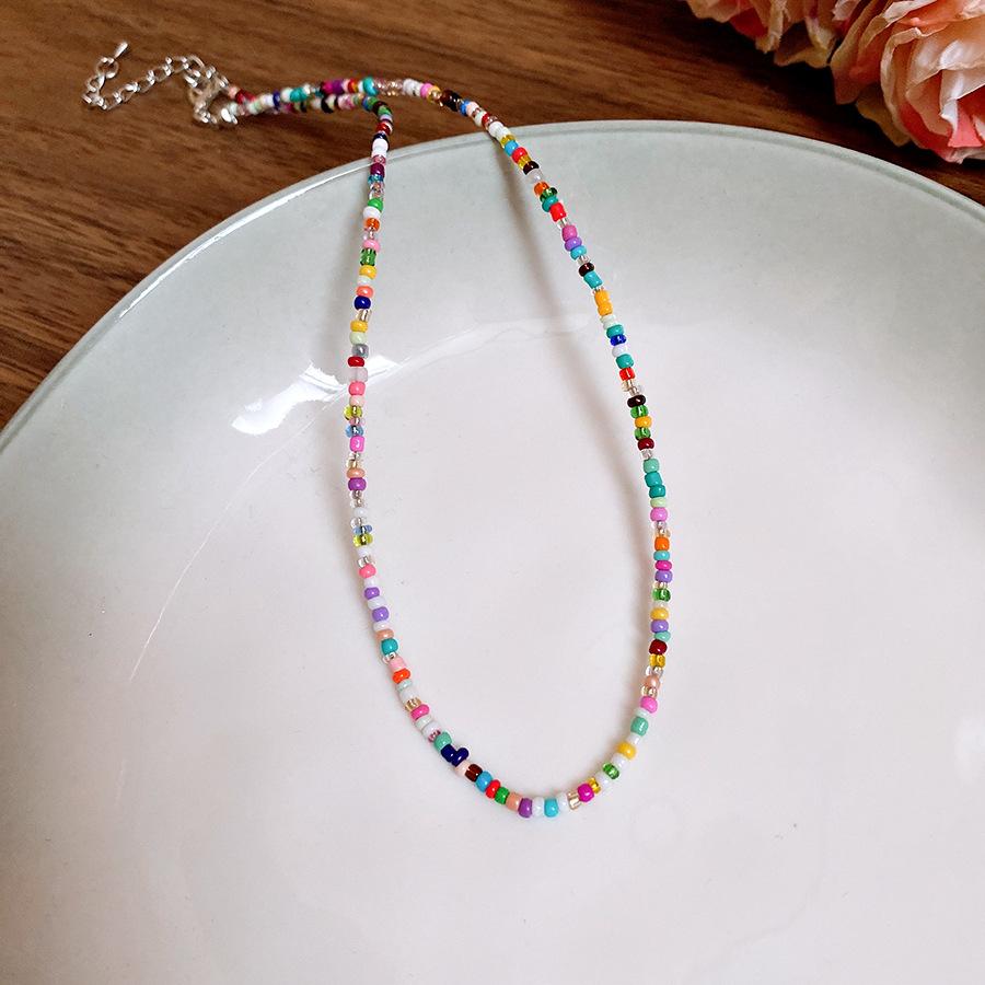 Dopamine stained glass flower necklace collarbone chain fresh necklace design sense niche