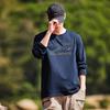 Men's Cotton Round Neck Outdoor Hiking Printed Versatile Long Sleeve T-shirt