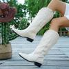 Women'S Embroidered Boots, High Boots And Long Boots That Do Not Reach The Knees, Autumn And Winter Knee-High Boots