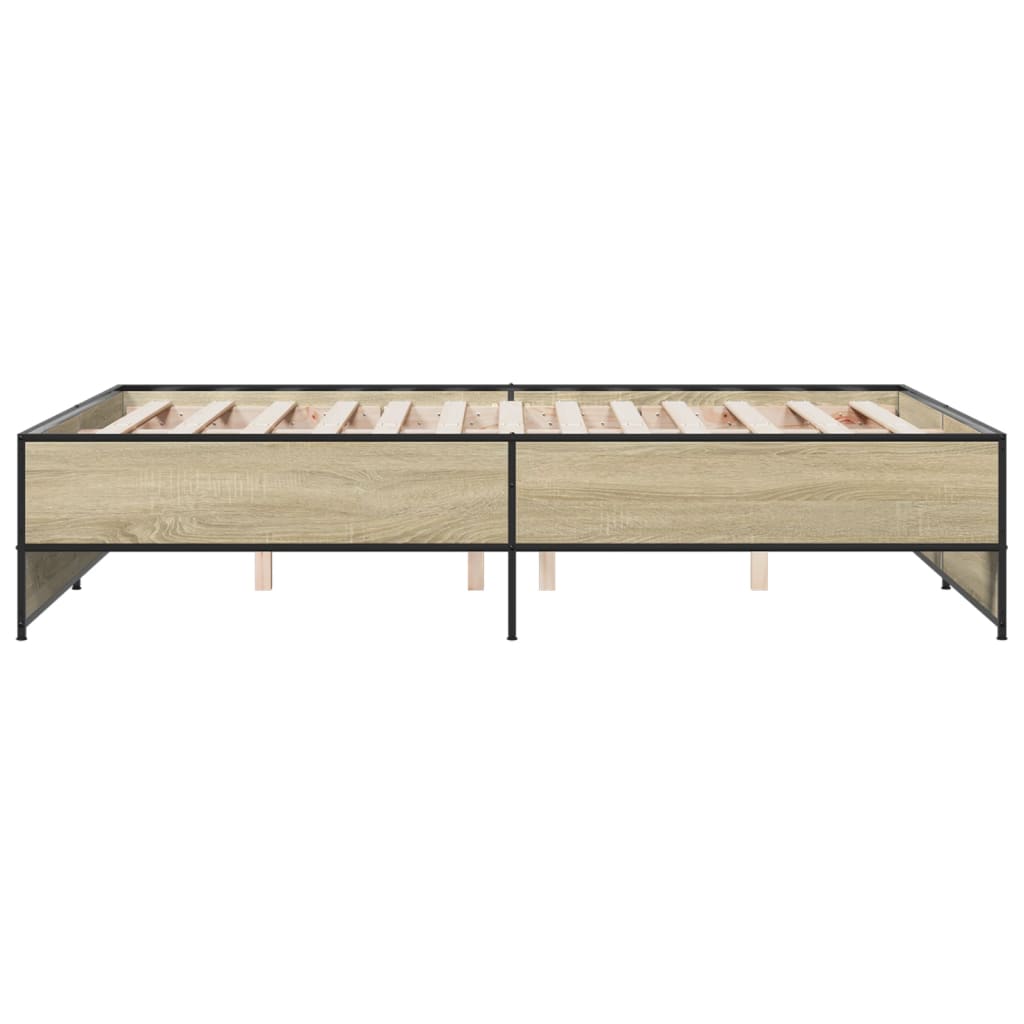Vidaxl Rama Łóżka, Dąb Sonoma, 120X200 Cm, Materiał Drewnopochodny