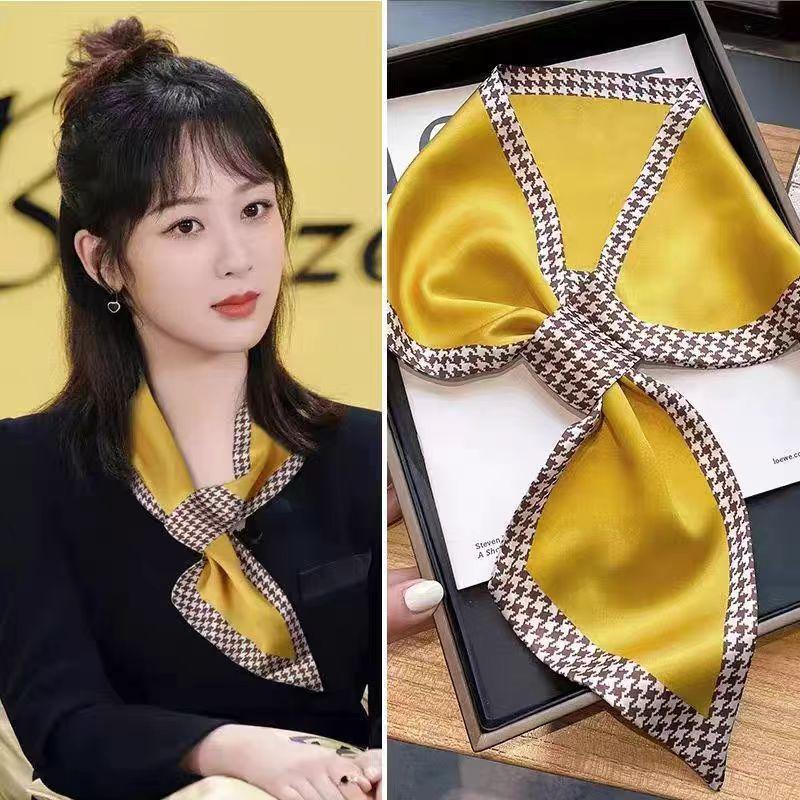Small silk scarf women's new spring and autumn thin temperament thin lazy free tie popular neck neck protection scarf scarf