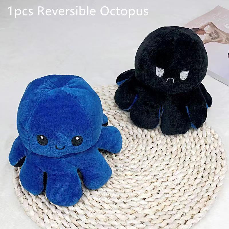 Adorable Double-sided Flip Reversible Octopus Plush Toy For Kids Soft And Cuddly Marine Life Stuffed Animal
