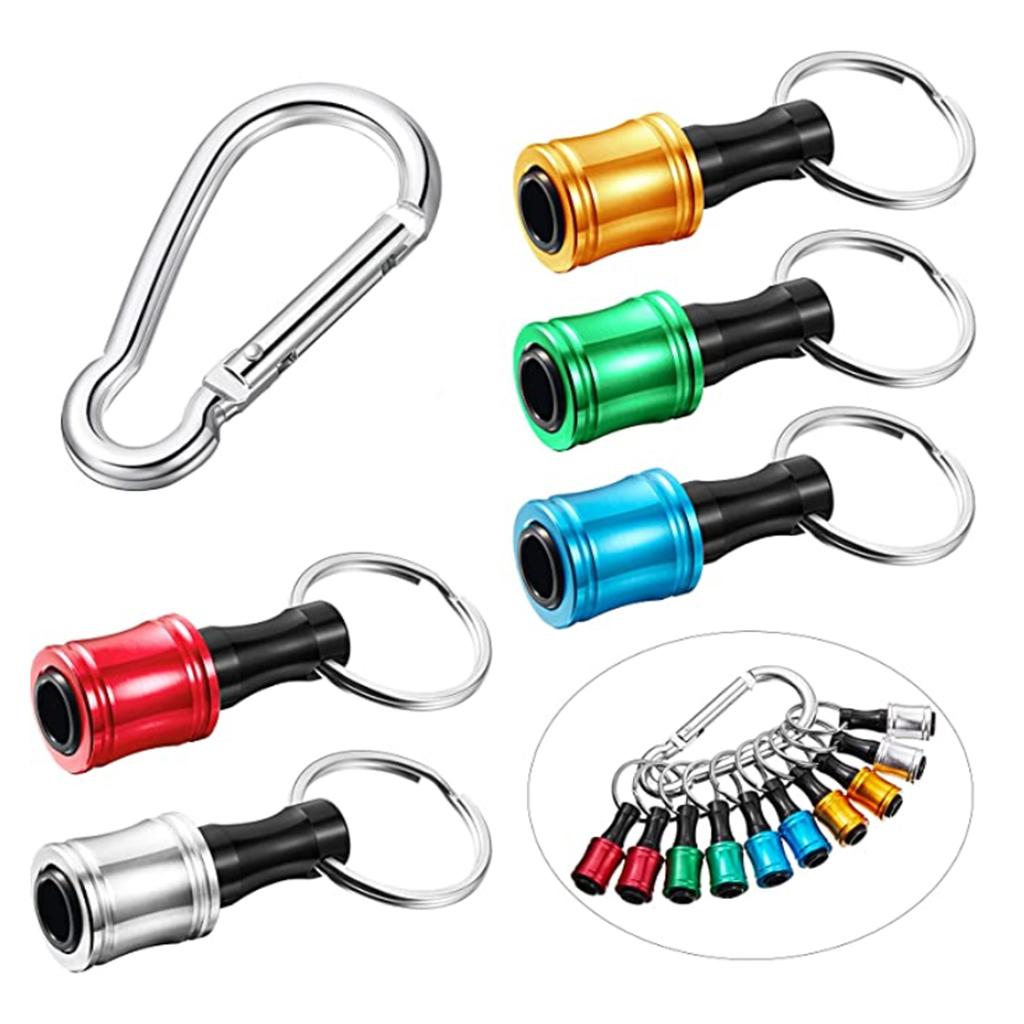 10pcs Keychain Extension Bar Quick Release Keychain Easy Change Screwdriver Bits Holder Set Extension Bar 1/4inch Hex