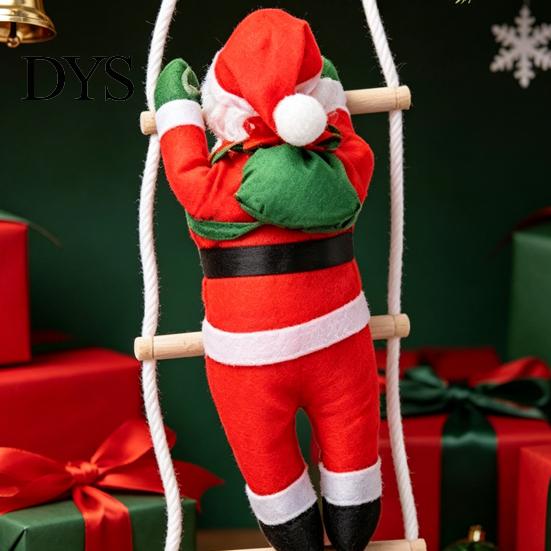 Climbing Santa Claus Decoration Plush Ladder Decoration, Cute Christmas Doll Hanging Ornament with for Xmas Tree, Holiday Window, Party Decor