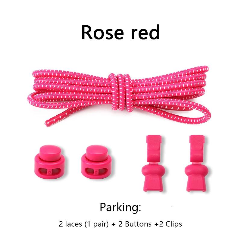 1 Pair No Tie Shoelaces Round Push The Spring Lock Sports Elastic Shoelace Suitable for All Shoes Lazy Laces Shoe Accessories