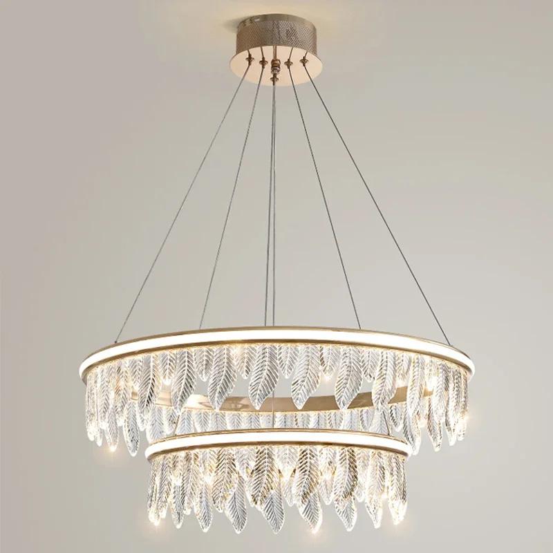 Restaurant Luxury Crystal Pendant Hanging Lamp for Ceiling Round Parlor Living Dining Room Pendant Light Loft  Decor Chandeliers