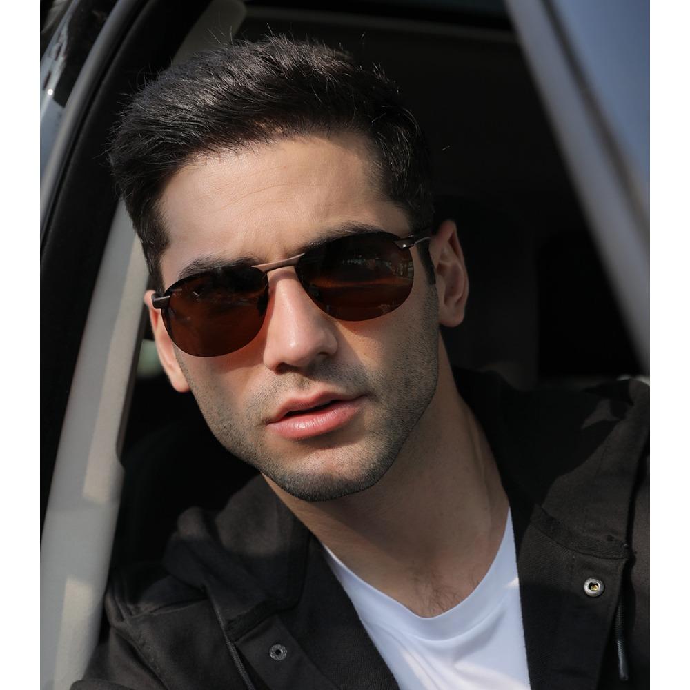 aoron Half Frame Polarized Men's and Women's Fashion Sunglasses Driving Sunglasses TR Night Vision Goggles