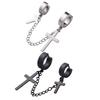 Punk Cross No Pierced Chain Tassel Korean Stud Earrings Men Ear Cuff Dangle Earrings Women Ear Clip