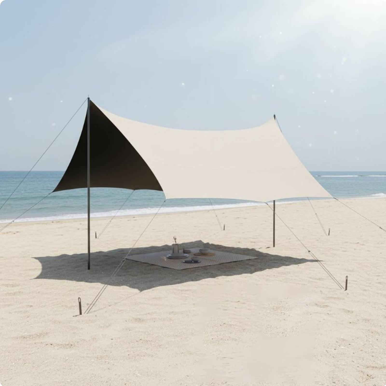 Hexagonal Camping Tarp Protection Outdoor Sun Shade Shelter Portable Blackout Tarp Easy Setup Large Outing Shelter Lightweight