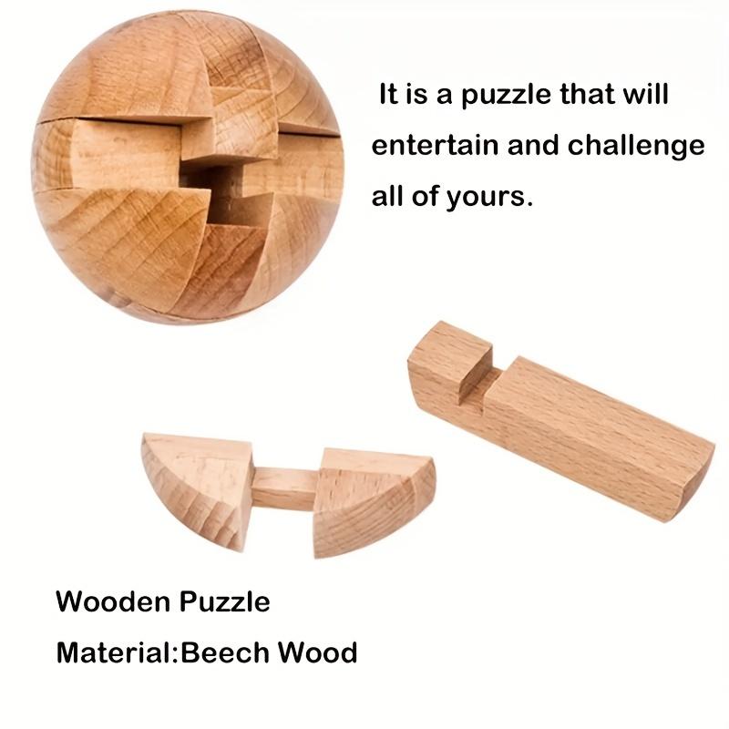 Unlock Your Mind with This Classic Wooden Puzzle Wooden Kongming Lock Brain Teaser Magic Ball Brain Teaser Toy,Intelligence Game
