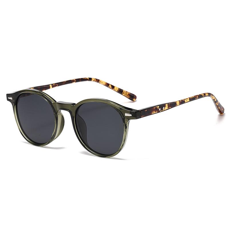 Unisex Retro Round Frame Rivet Sunglasses - Slimming, Anti-UV Fashion