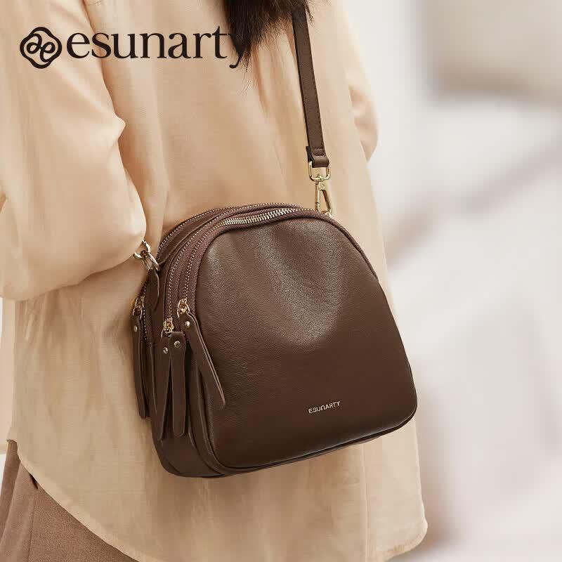 ESUNARTY Leather Crossbody & Shoulder Handbag