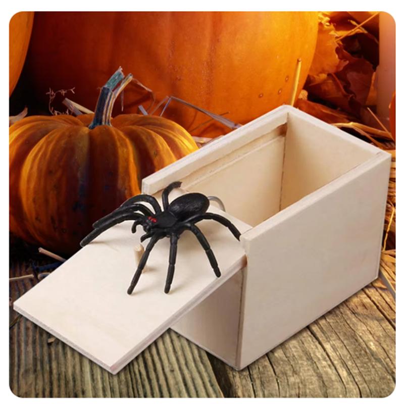 Bai Fen Bai Toys Halloween Prank Props Office Pranks Small Insect Boxes Spider Boxes Terrifying Wooden Boxes Scene Layout Small Wooden Box