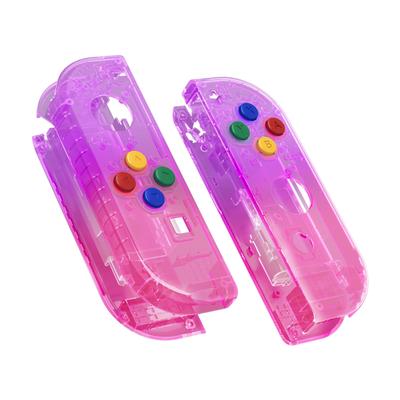 EXtremeRate Controlador de Mão Caixa de Habitação Compatível com Switch Joycon e Switch OLED Clear Gradient Color Substituição Shell DIY Substituição Case