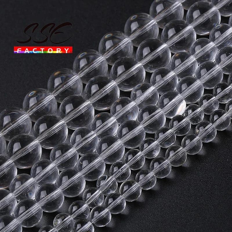 Přírodní bílé achátové kamenné korálky Onyx Kulaté volné distanční korálky Pro výrobu šperků DIY náramkové doplňky 4 6 8 10 12mm 15" palců