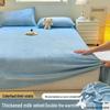 Winter Velvet Flannel Fleece Bed Sheet - Thick Coral Fleece, Solid Color, for Student Dormitory Mattress.