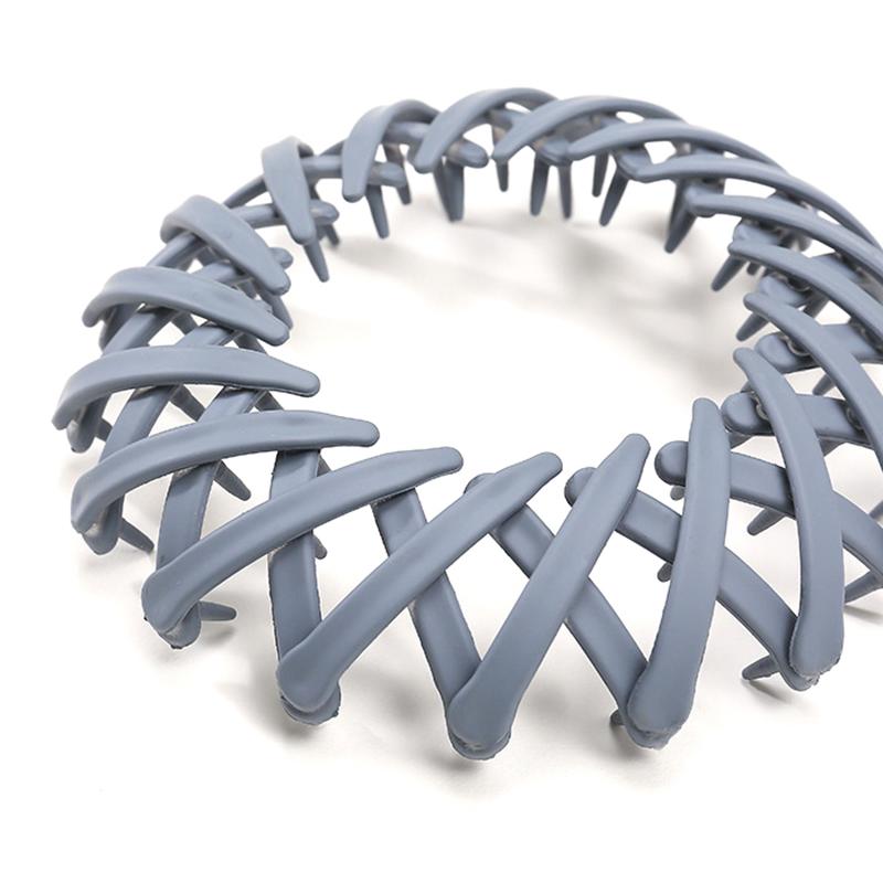 Pince à cheveux chignon en forme de nid d'oiseau en plastique extensible vintage géométrique pour faire des chignons, pinces à cheveux, support queue de cheval pour filles