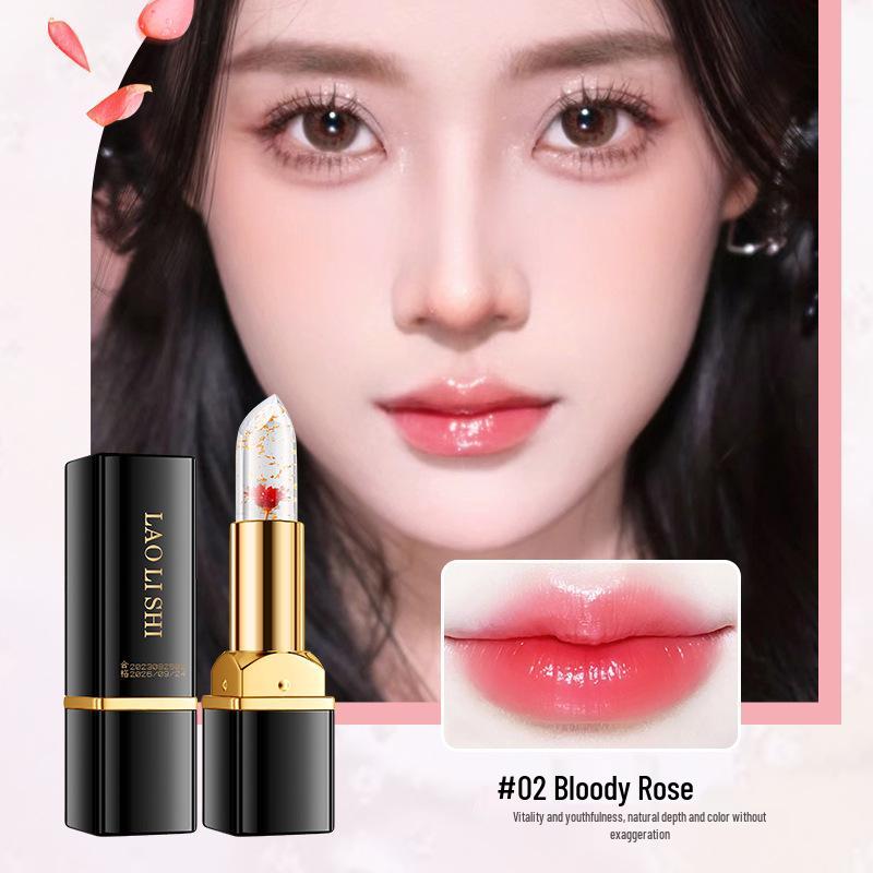 Color-Changing Flower Jelly Lipstick: Moisturizing, Long-lasting, Non-sticky, Non-fading, Temperature-sensitive Balm, Safe for Pregnant Women
