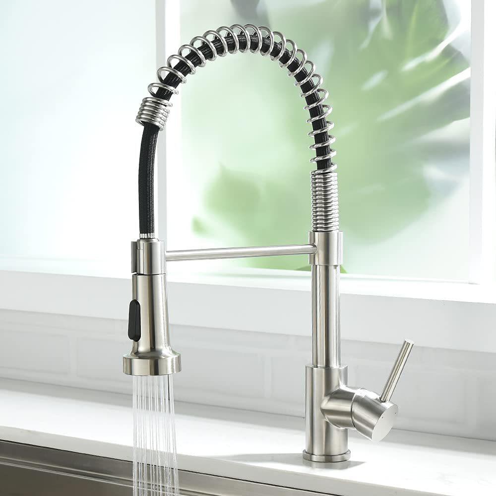 Kitchen Faucet Pull Out Stream Sprayer Deck Mounted Matte Black Mixer Tap 360 Degree Rotation Kitchen Sink Hot Cold Taps