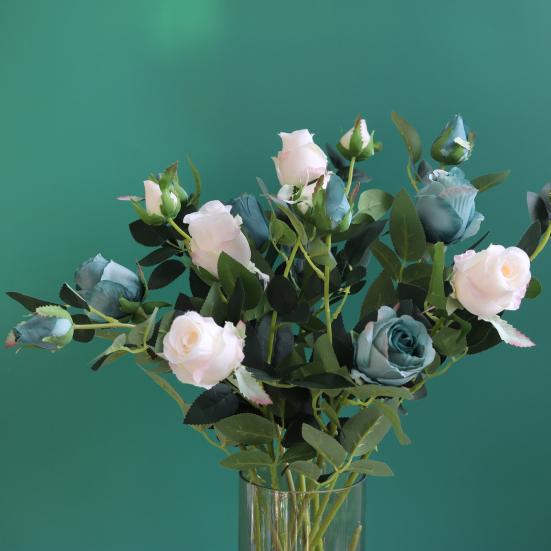 Artificial Flower Faux Silk Flower Fabric Soft Pliable Petals Flexible Stems Fake Roses Home Decor Wedding Bouquets Photo Props