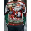 Funny Santa Clause Graphic T Shirt For Man Fashion Christmas Style Long Sleeve Pullovers Festival Family Party Graphic Clothes