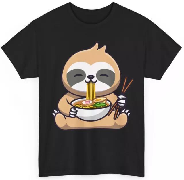

Sloth Shirt Kawaii Sloth Eating Ramen Japanese Food Lovers Women Men Tshirt Unisex T-Shirt XL