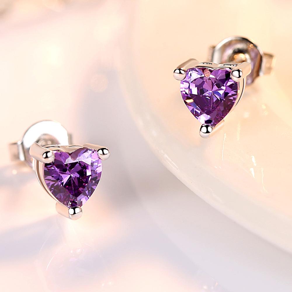 Korean Heart-Shaped Silver-Plated Earrings for Women - Elegant and Versatile.