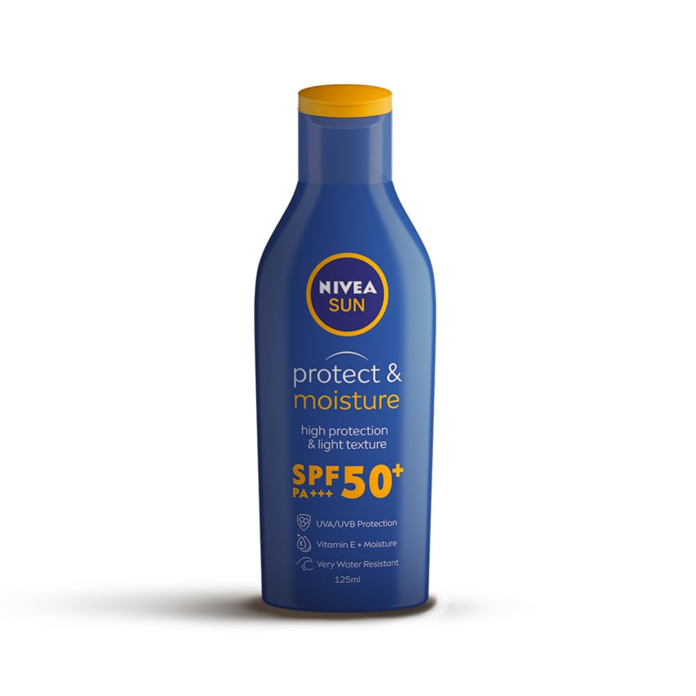 Nivea Sun Protect SPF 50 PA+++ Sunscreen 125ml, UVA-UVB Protection, Vitamin E, Water Resistant, Non-Greasy